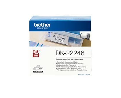 Brother Paper Label Roll – Black on White, 103mm wide