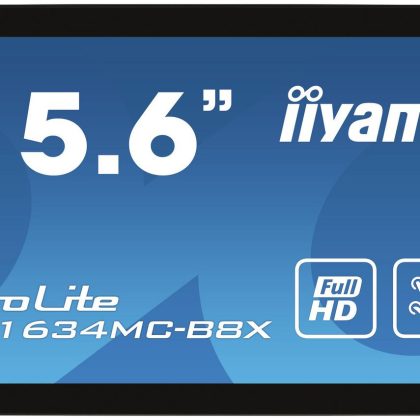 iiyama 15.6", 16:9, 1920x1080, IPS, VGA, HDMI, DP, IP65, DC 12V, 381x230.5x46 mm