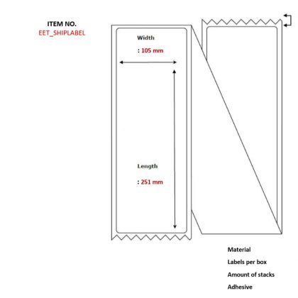 Capture Label 105 x 251 mm. White. Direct thermal. Permanent. Fanfold. 2000 labels per box.
