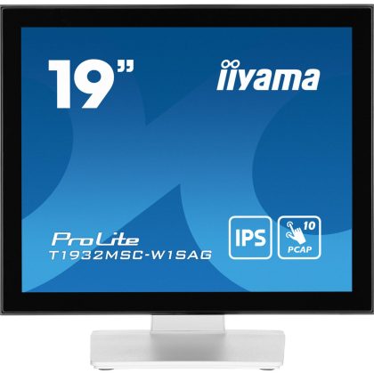 iiyama 19", 1280x1024, 5:4, IPS, 250cd/m², 1000:1, 14ms, 178°/178°, 16.7mil, 31-80kHz, projective capacitive, stylus, finger, glove, 1x VGA, 1x HDMI, 1x DisplayPort, 2x 2W Audio, VESA 100x100, 100-240V, 50/60Hz, 20W, 432x239.5x413.5mm, 5.4kg