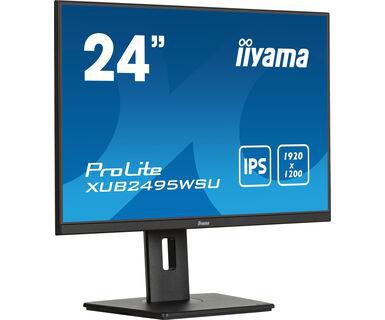 iiyama 24,1" IPS-panel, 1920x1200, 300cd/m², HDMI, DP, 4ms, Speakers, USB 3x 3.2+1xC (15W), 15cm Height adj. Stand